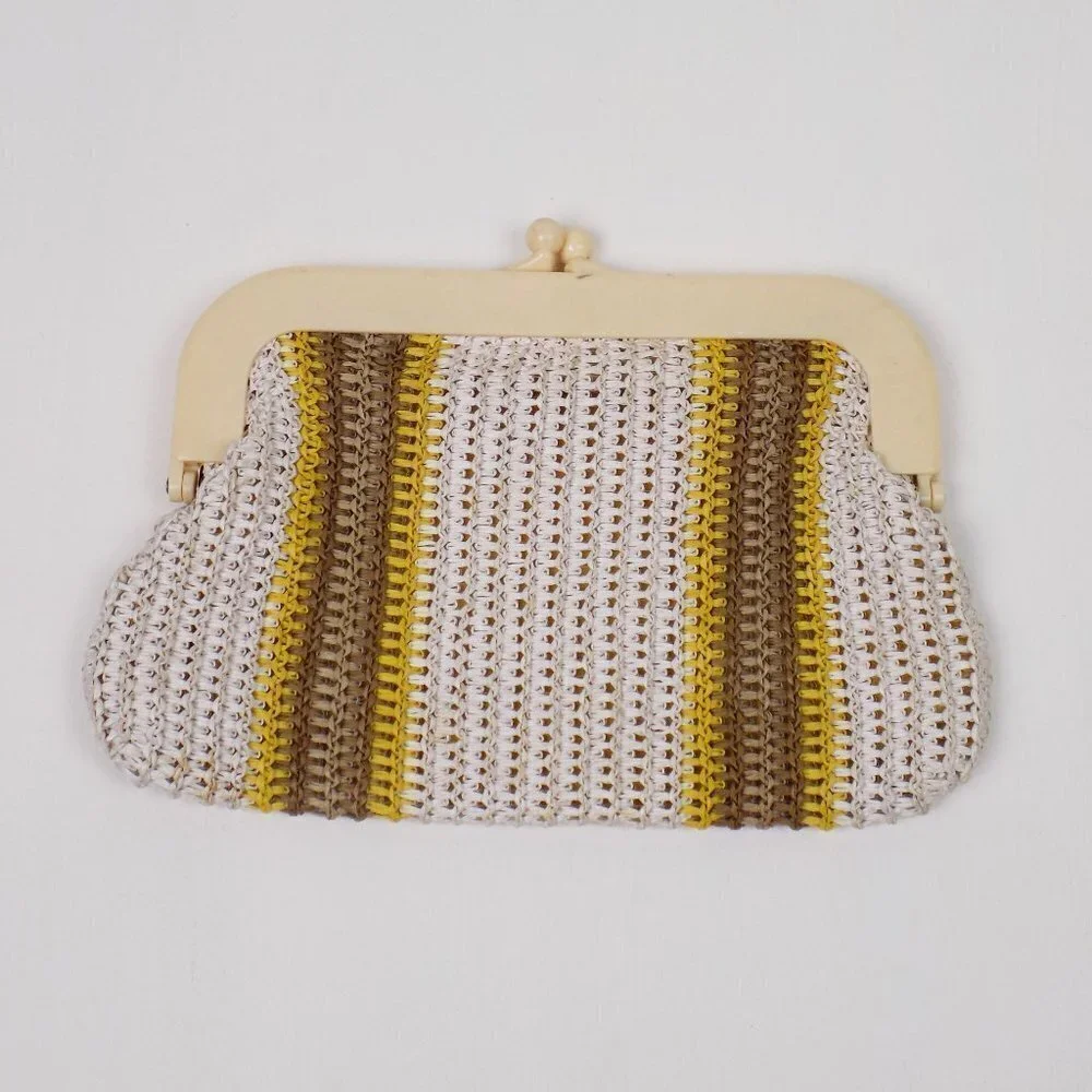 Vintage macrame straw